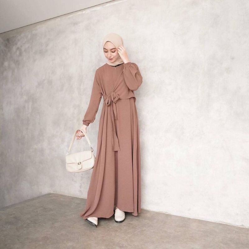 TIARA  DRESS / bahan Crincle airflow /fashion muslim terbaru dres remaja kondangan kekinian