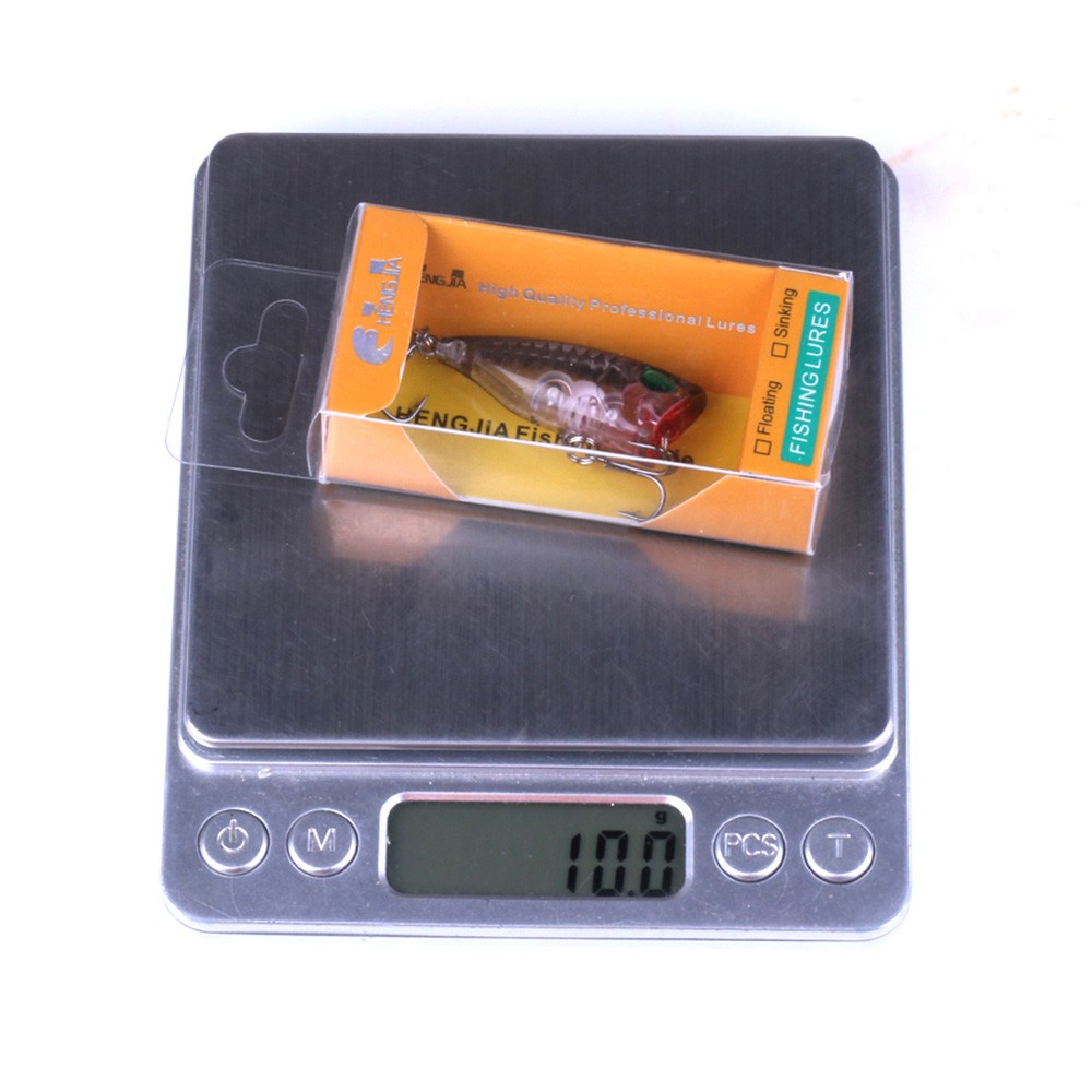 HENGJIA 1PCS 4CM/3.3G  Micro Fishing Lure Mini Topwater Popper Casting Triple Hook Retail Box