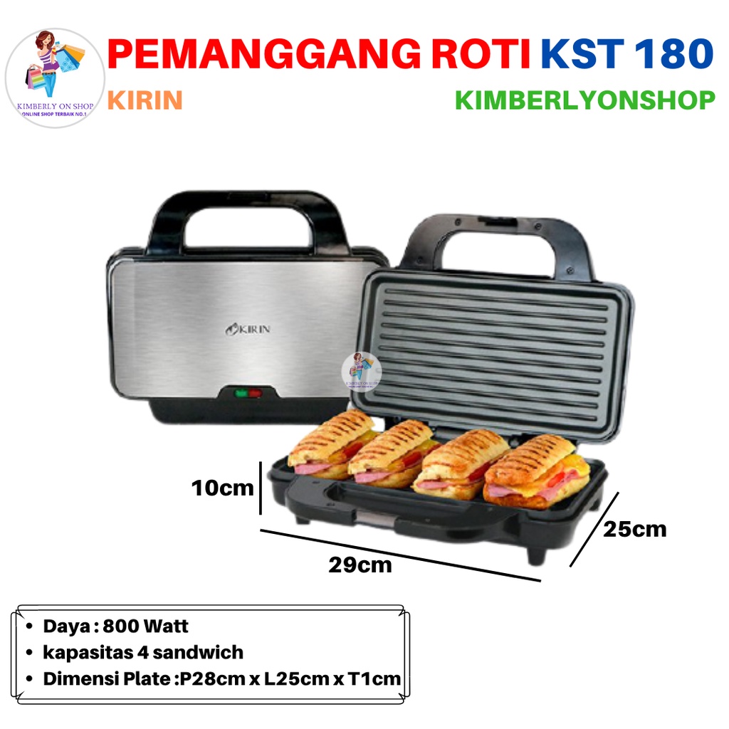 Pemanggang Roti Sandwich TOASTER KST 180 Kirin