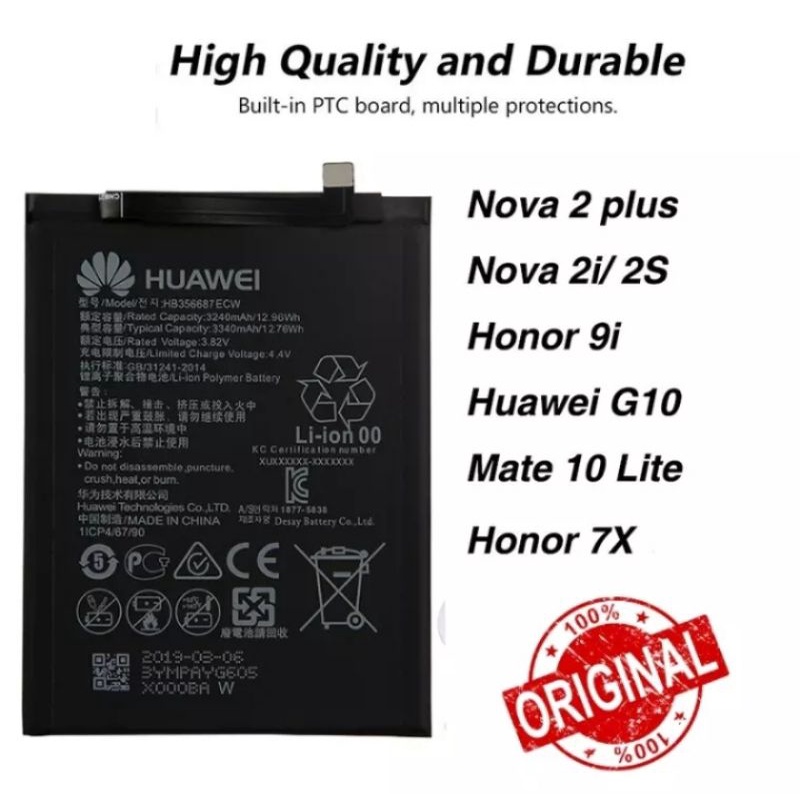 Baterai Huawei Nova 3i Mate 10 Lite Nova 3i Nova 2i HB356687ECW