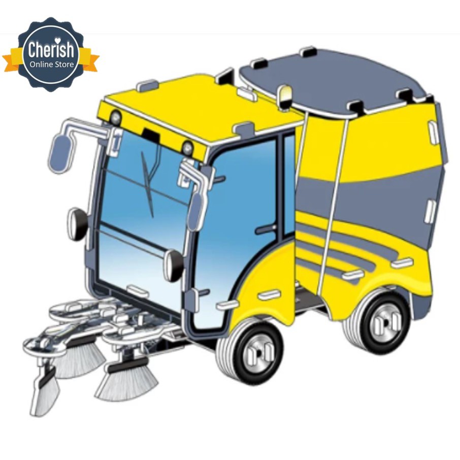 Mini Puzzle 3D | ROAD SWEEPER | Puzzle Bentuk Kendaraan 1690-49 - Pazel - Pasel