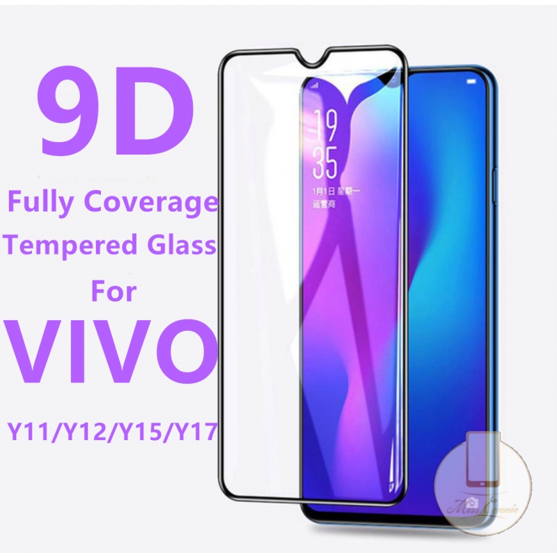 Tempered Glass Vivo Y02 Y02s Y11 Y15 Y73 V21 Y12 V23E V23 Y75 Y1 Y52 Y72 Y16 Y12i Y35 V20pro V21E V25 V25E S1 Y17 Y22 1-3PCS 9D Full Cover Pelindung Layar