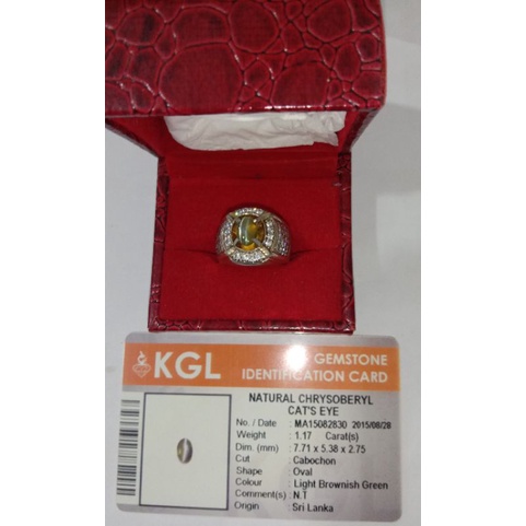 Cincin Natural Chrysoberyl Cats Eye