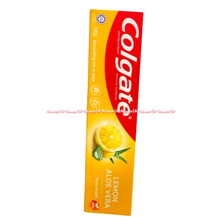 Colgate Lemon Aloe Vera Pure Fresh 120gr Recycling Me Is Easy Odol Toothpaste Rasa Jeruk Lidah Buaya Colgat Lemone Kolget Tooth Paste