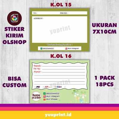 

Sticker pengiriman / label kirim online shop / stiker alamat olshop / custom stiker olshop murah
