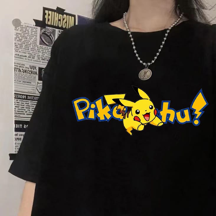 MYSTIQUE.ID-BAJU KAOS PIKACHU LISTRIK T-SHIRT LUCU DAN AESTHETIC