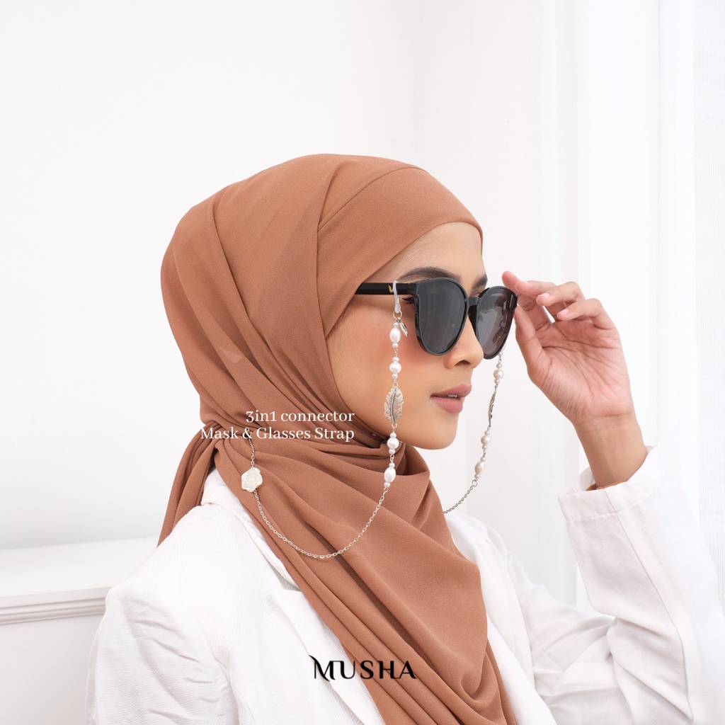 Musha 3in1 Strap &amp; Connector - ROSE CHAIN | Tali Masker / Strap Masker / Konektor Masker