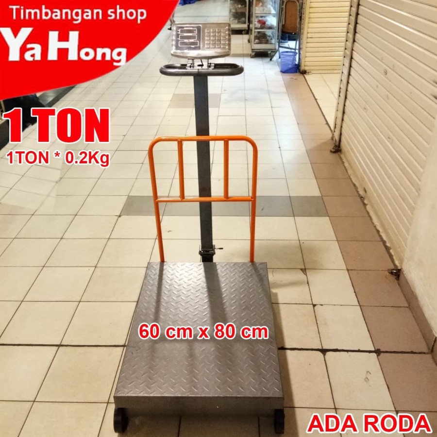 Timbangan Barang Digital 1ton Akurasi 0.2kg / Timbangan Duduk Bench Scale + RODA