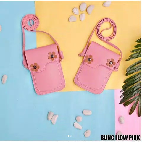 LS 399 - dompet hp sling mini flowers / slingbah mini