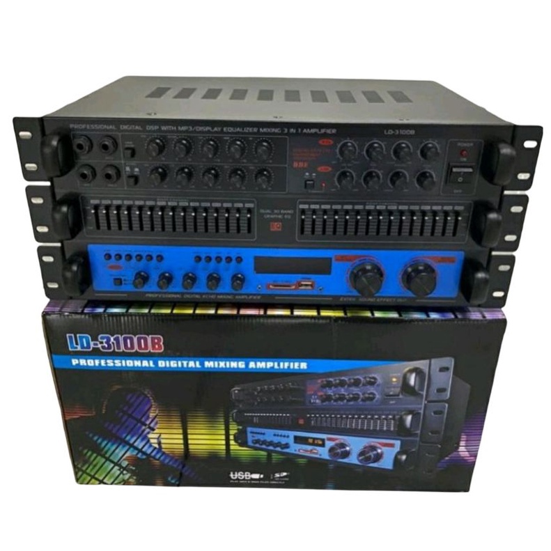 POWER MIXER 3 SUSUN LAAD LD3100B USB SD BLUETOOH PROSESOR BBE