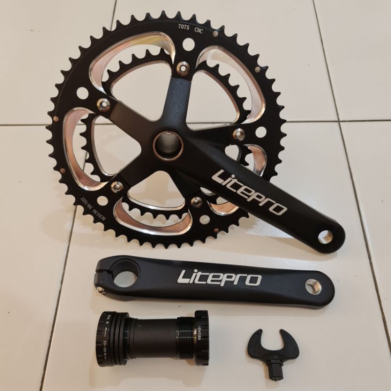 Crankset Litepro Hollowtech 2 Double Chainring 39/53T