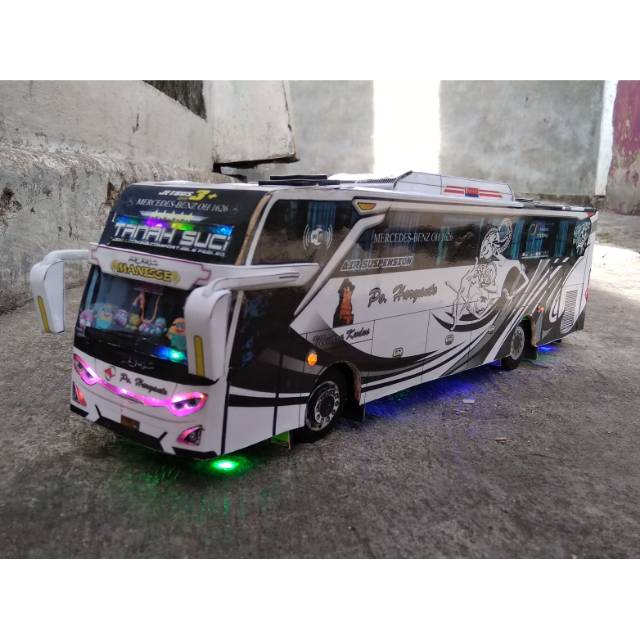 Miniatur Bus Po. Haryanto 060 A.K.A Tanah Suci ~MANISSE~ JB3+ Lampuan+full Strobo SKALA 1:35
