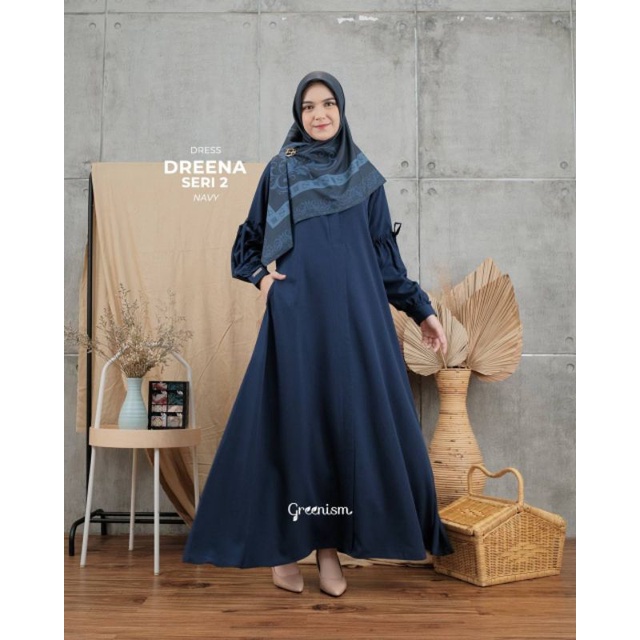 (READY STOK) DREENA DRESS SERI 2 BY GREENISM | Gamis Simple Best Seller