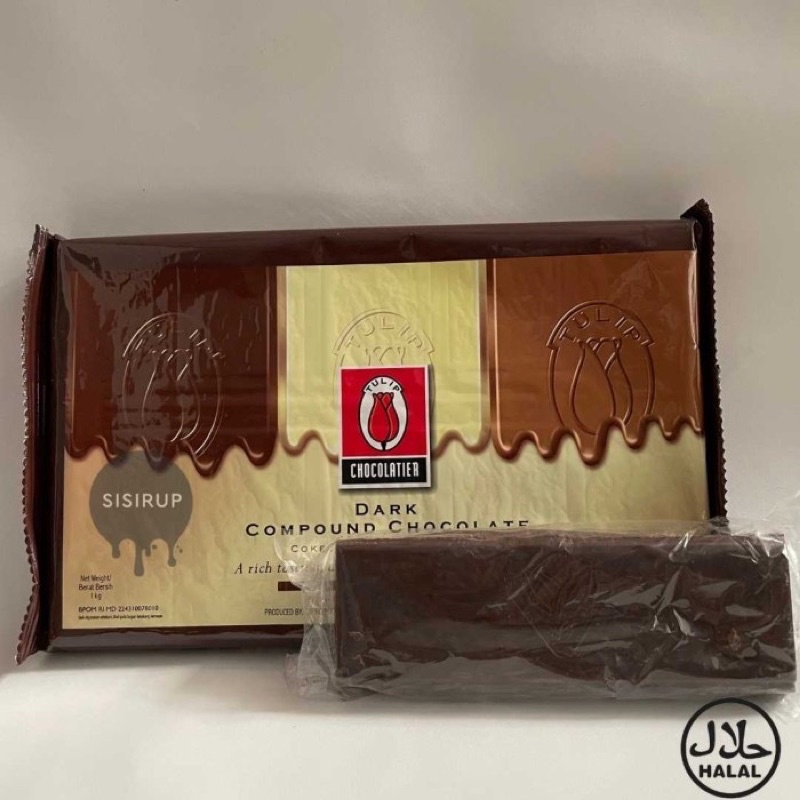 DARK COMPOUND TULIP 200 gram *BATANG / Dark Chocolate Tulip