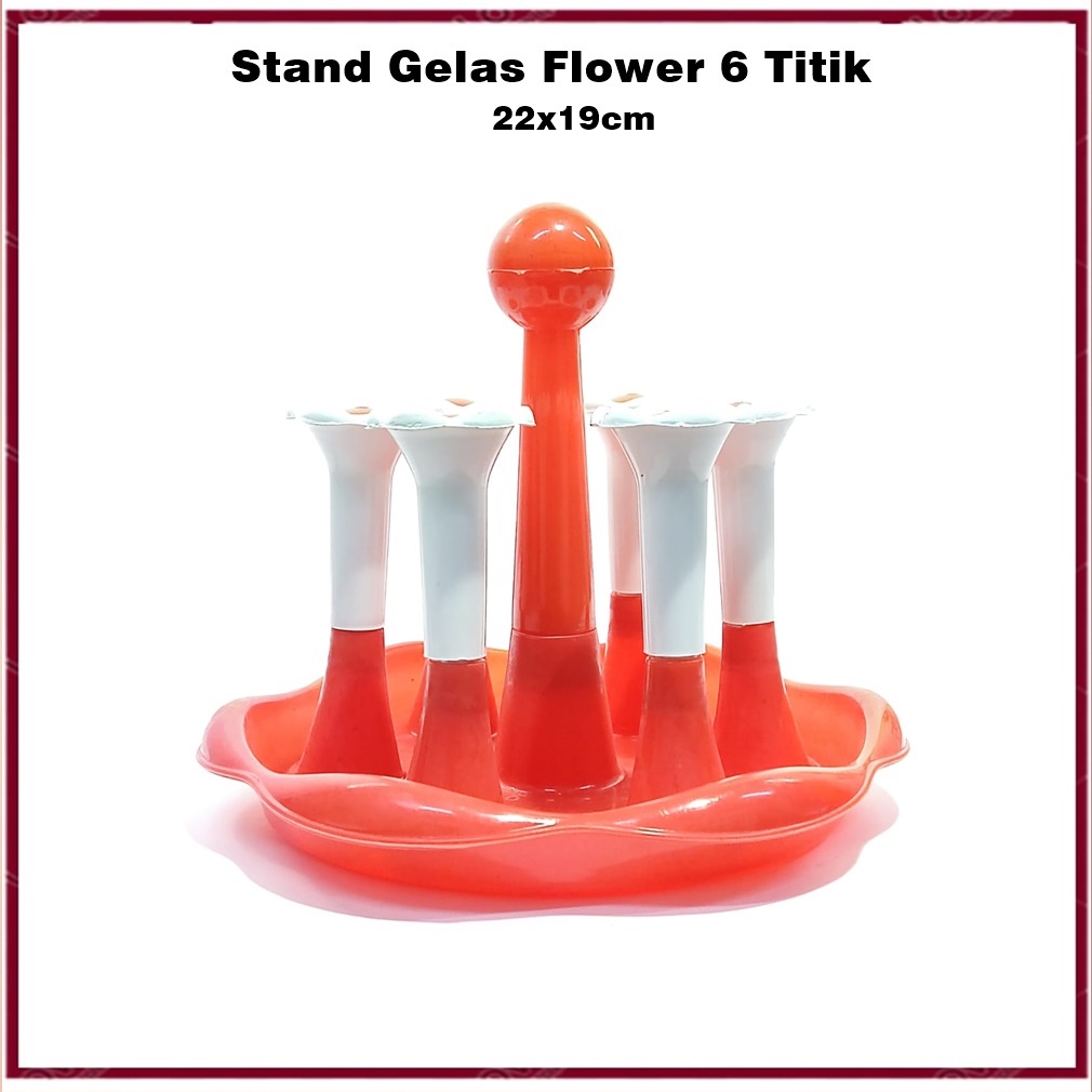 Stand Gelas Flower 6 Titik