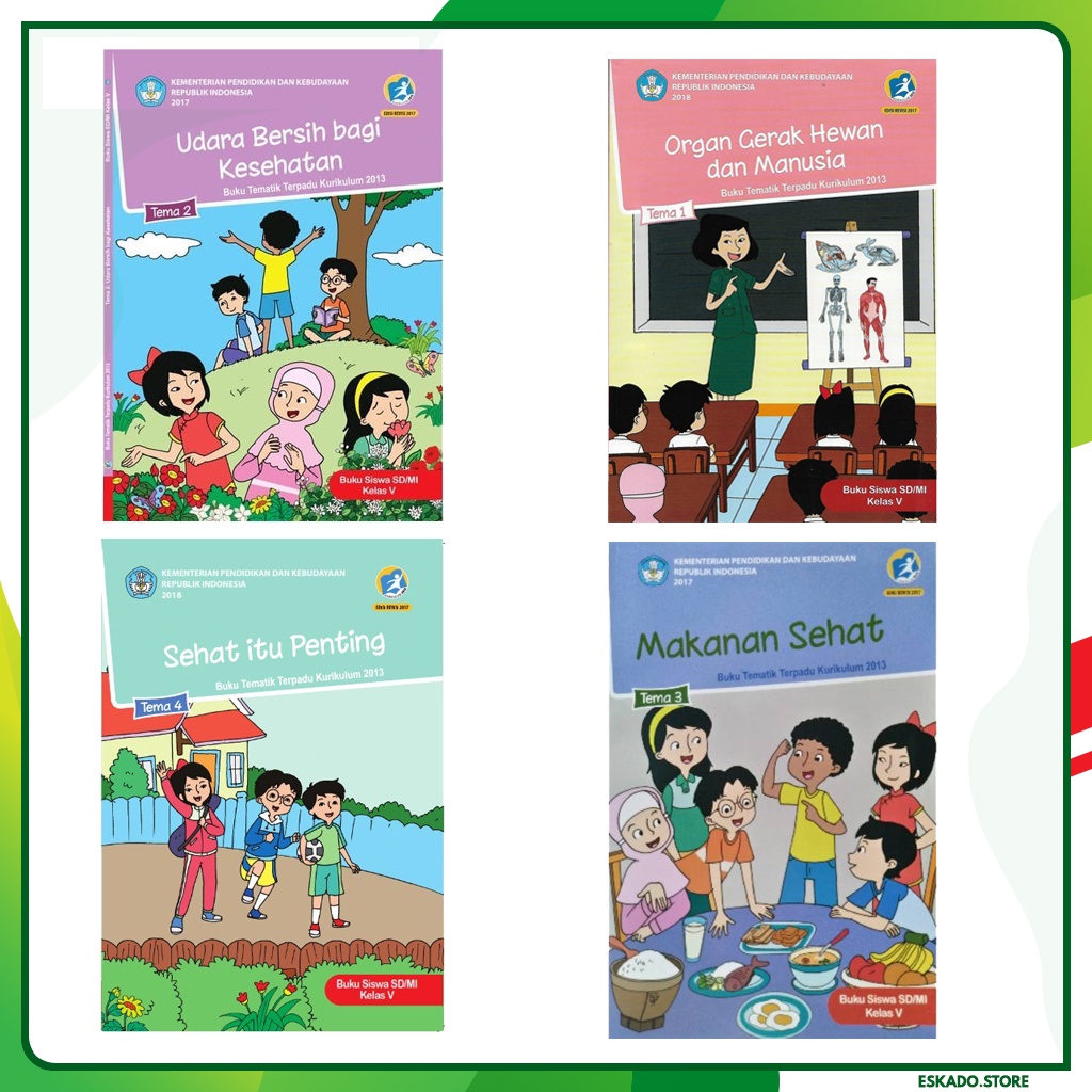 Buku TEMATIK Kelas 5 / V SD Kurikulum 2013 ORI FULL COLOR