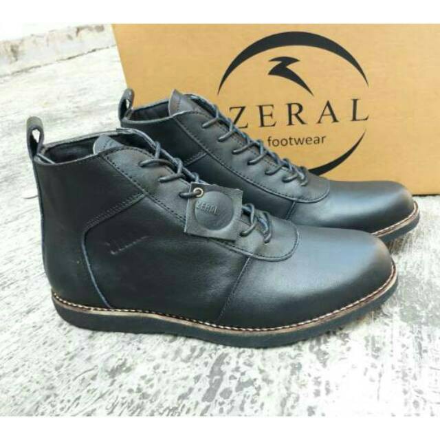 Dnr 02 SEPATU BOOTS PRIA KULIT ASLI CASUAL COWOK ORIGINAL HANDMADE MODEL BRODO COKLAT HITAM 1