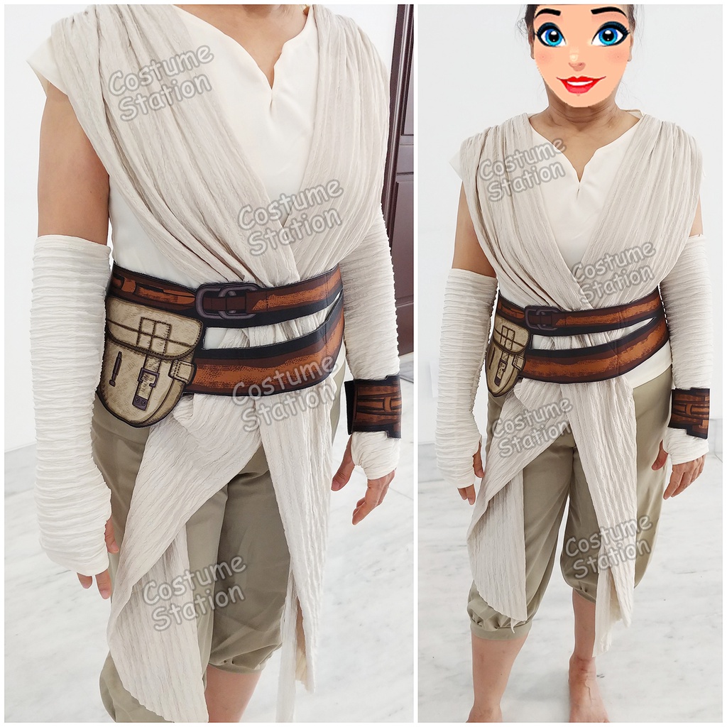 Kostum Star Wars Rey Skywalker White / Costume The Last Jedi dewasa wanita