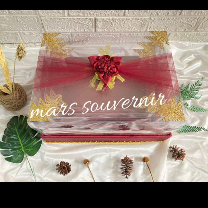 

Box/kotak hantaran Seserahan Mika Tille maroon 1 Set Isi 4 Box - ..