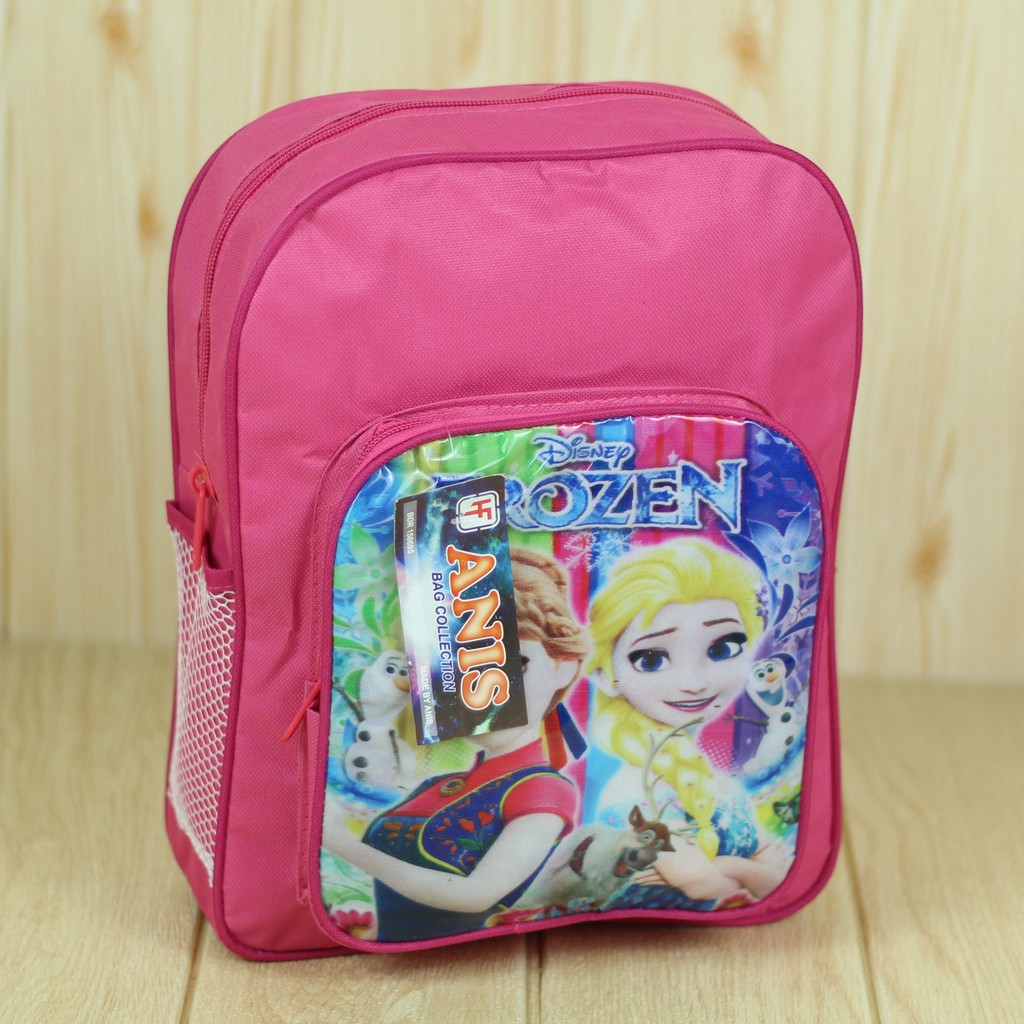 Tas Ransel Anak Ukuran Mini Motif Frozen Pink Back Pack Sekolah Cewek Bahan Polyester Berkualitas