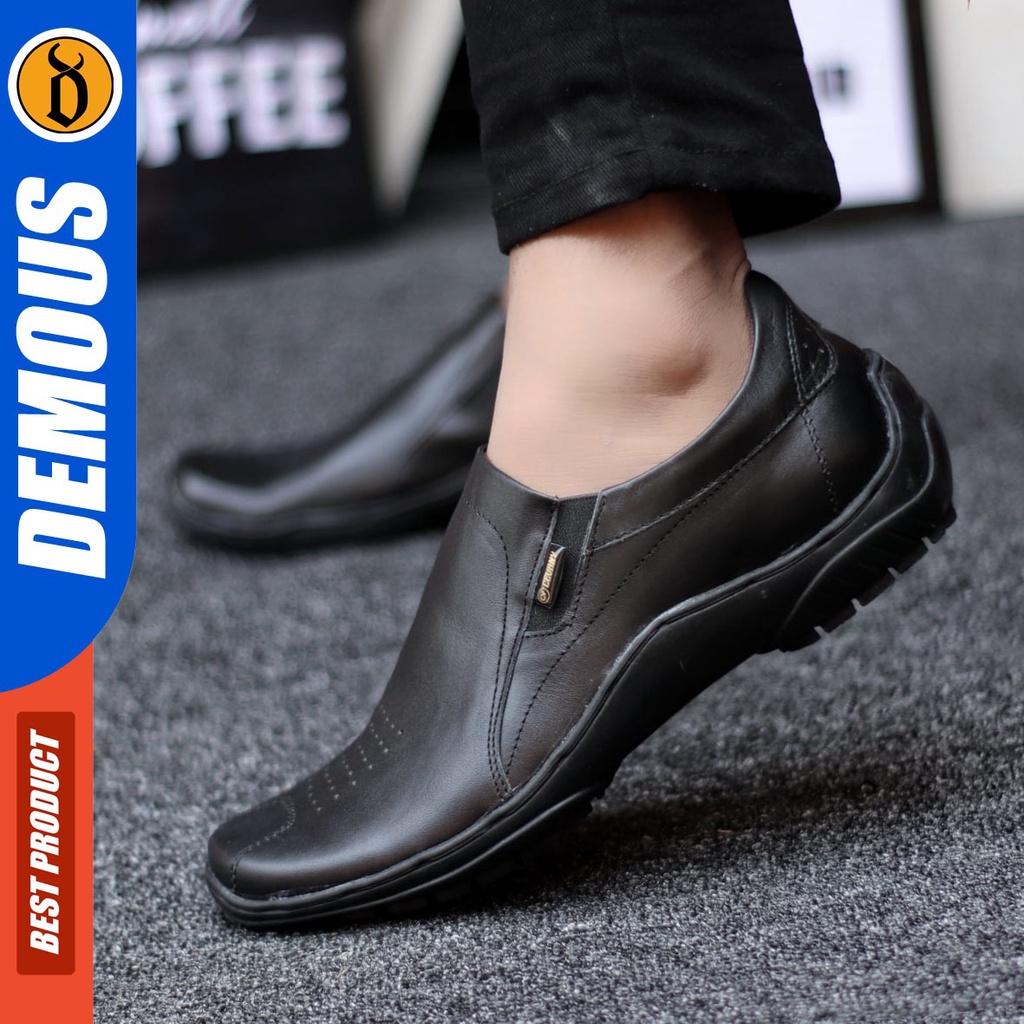 DEMOUS Corja - Sepatu Casual Pria Slip On Kulit Asli