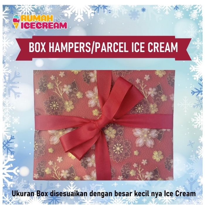 Box / Kotak Motif Merah Untuk Hampers Es Krim