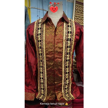 kemeja pria kemeja batik kemeja tapis lampung bahan tenun