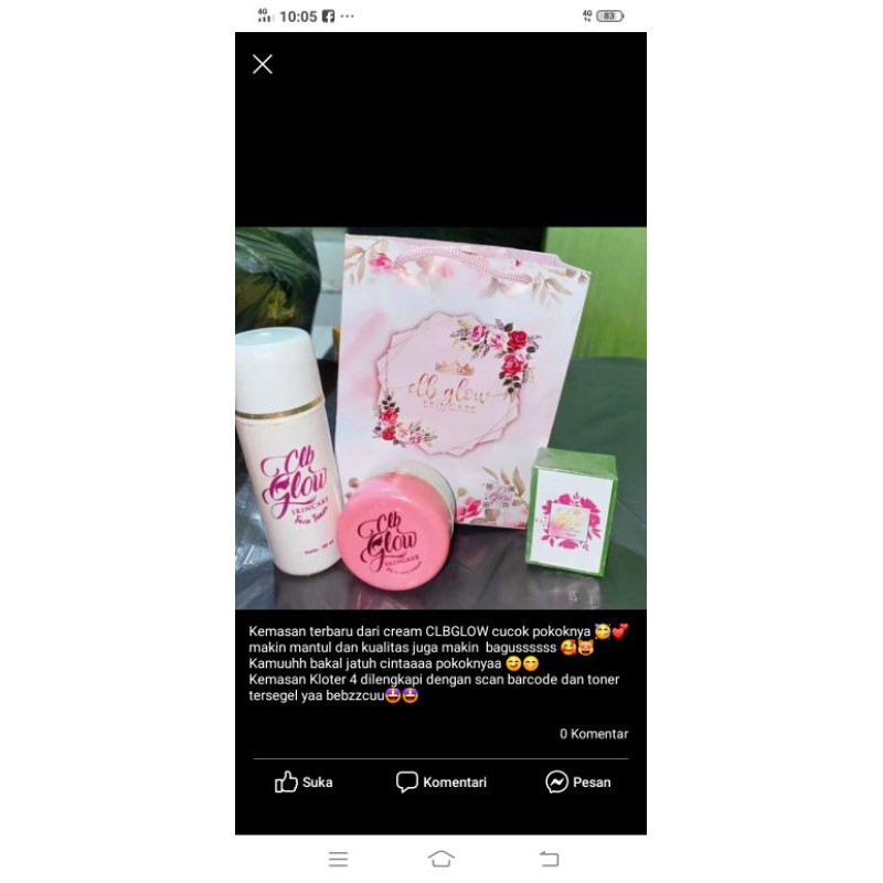 clb glow skincare 100% asli original