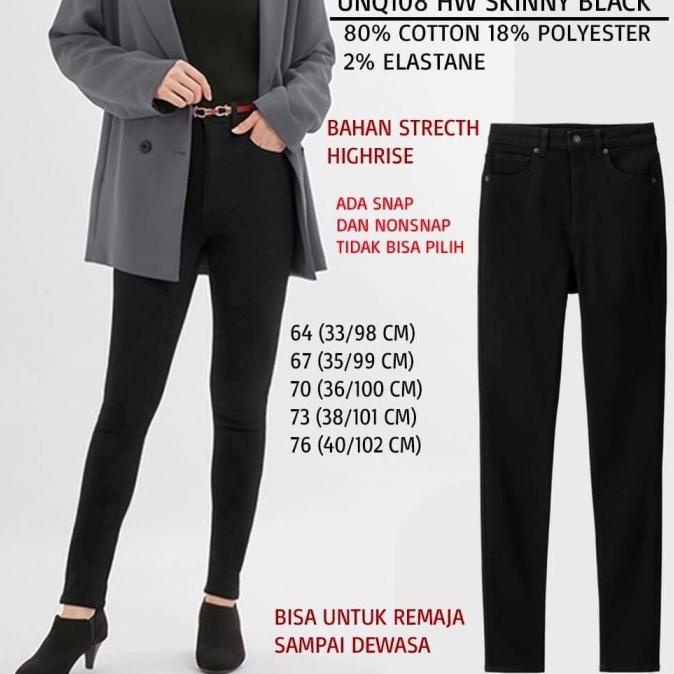 Celana Panjang Wanita Uniqlo 108 HW Skinny Black