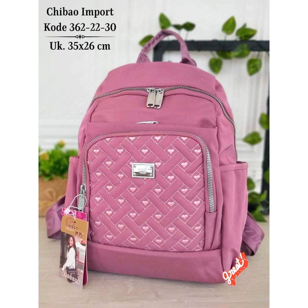 Tas Ransel Wanita Tas Ransel Chibao 362-22 Bahan Kanvas. CRanelhibao Ransel Import Chibao Ori Tas Wanita Tas Ransel Wanita Terbaru Bisa bayar ditempat.!!