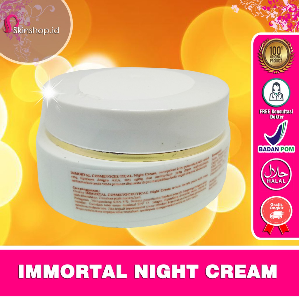 Immortal Night Cream / Krim Malam Whitening 12.5gr Original BPOM Aman