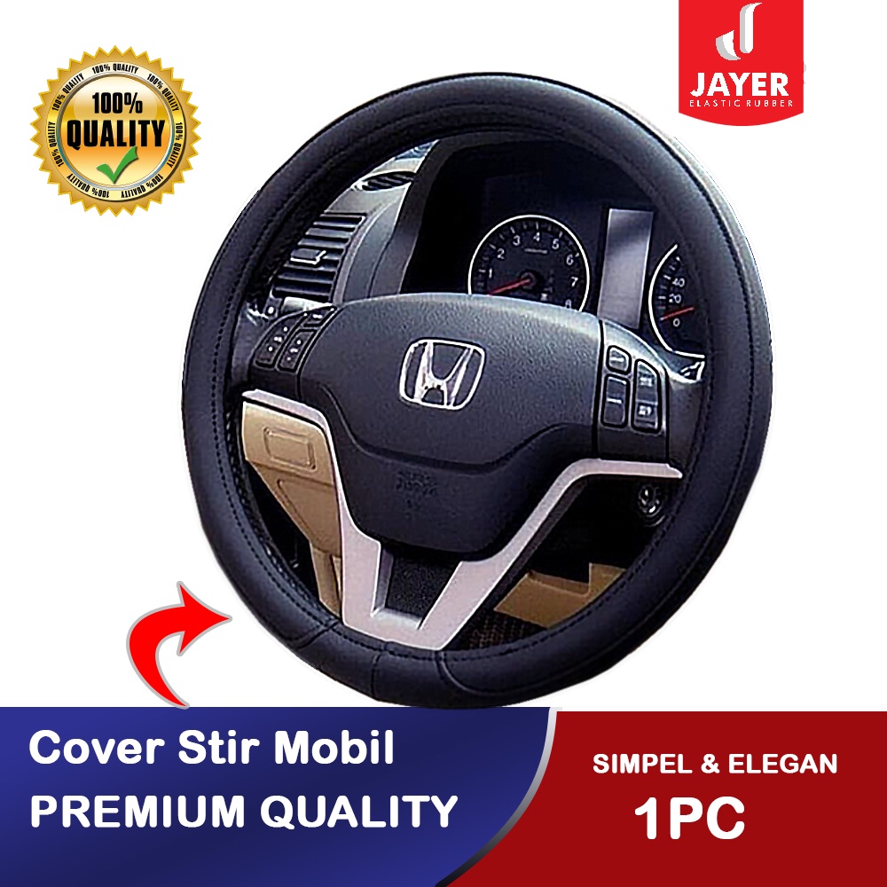 Cover Sarung Stir Mobil Premium Black  Sporty Minimus / SUV Universal Fit to Steering