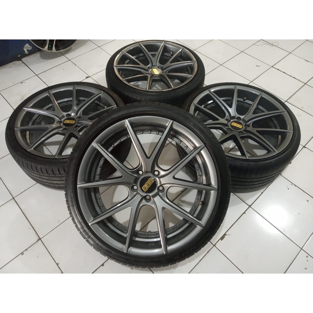 velg mobil ring 20 model racing bbs plus ban kondisi 80% lubang baut 5x114
