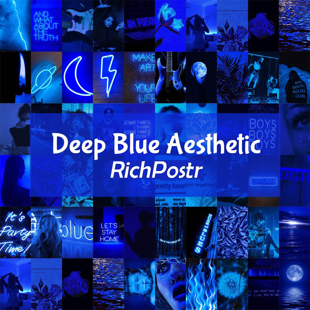 Poster Aesthetic Deep Blue POSTER Aesthetic - POSTER  Dekorasi Hiasan dinding kamar wall decor  aest