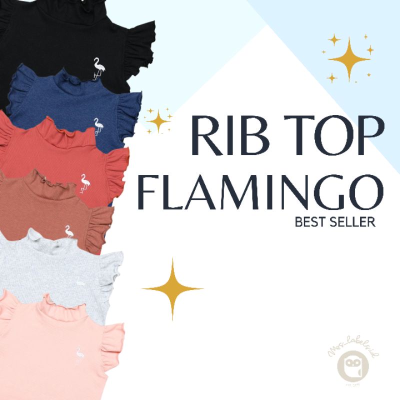 RIB TOP FLAMINGO / RIBTOP RUFFLE / RIBTOP ANAK PEREMPUAN / RIBTOP RAINBOW