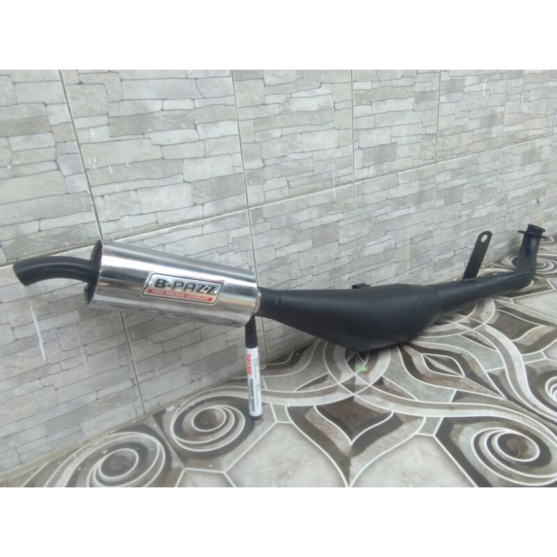 Knalpot  racing FIZ R full croom  RC100 tornado zigma alfa satria 2tak-Alfa hitam crum