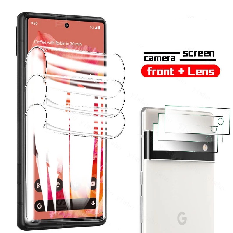 1pc Film Pelindung Layar Tempered Glass Hydrogel Anti Gores Untuk Google Pixel 6a / 6a