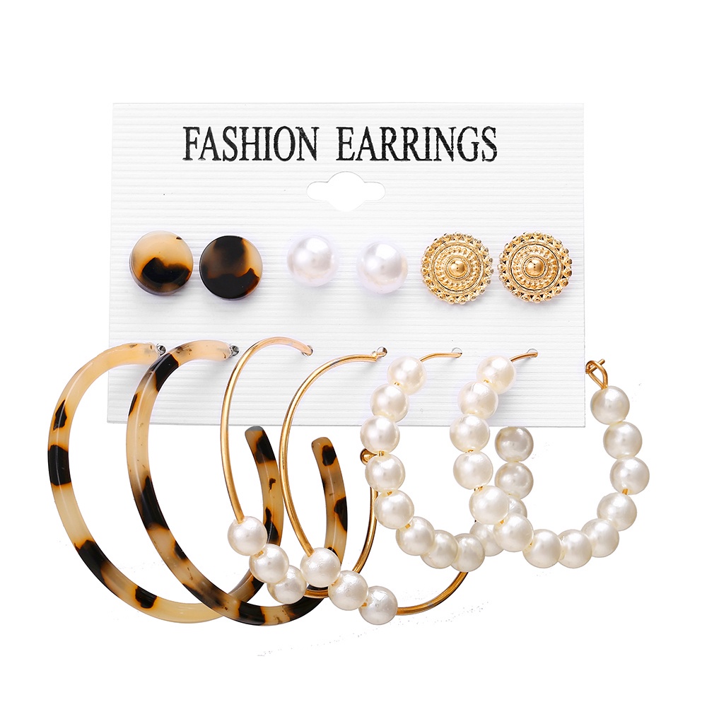 20Types Bohemia Anting Emas Set Anting Korea Fashion Rumbai Retro Geometris Hollow Mutiara Kupu-kupu Wanita Perhiasan Aksesoris-6