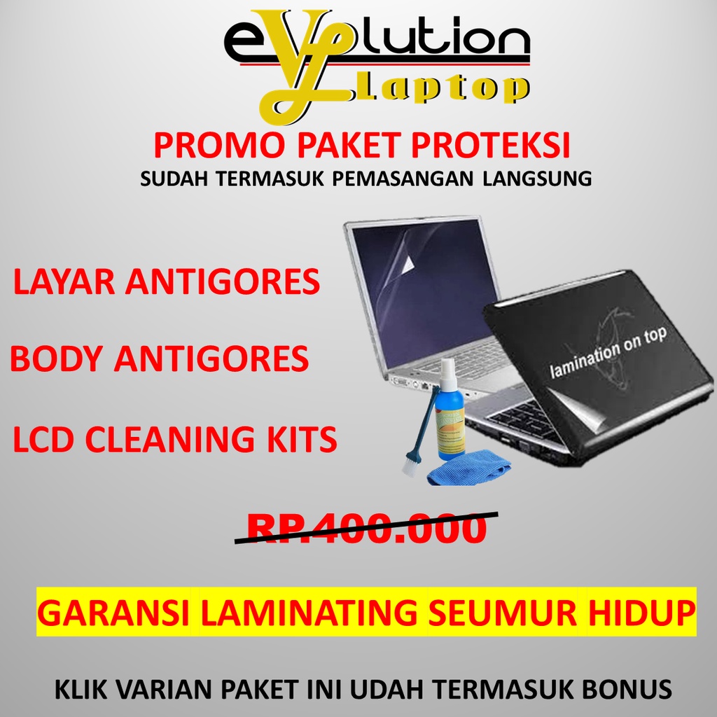 PROMO PAKET ANTI GORES LAYAR LAPTOP &amp; BODY PROTECTOR