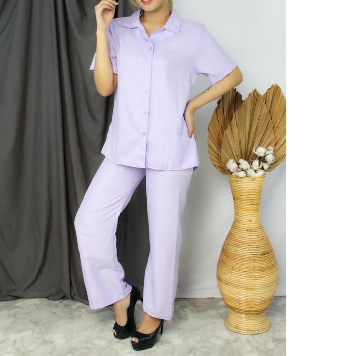 ➻ RF FASHION - Set Kemeja Polos // Piyama Baju Tidur Dewasa ♕