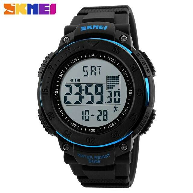 Jam Tangan Pria / SKMEI DG 1238 Men / Jam Tangan Pedometer Digital LED 3D