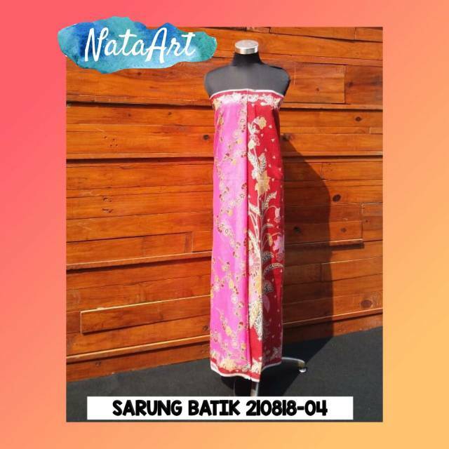 KAIN BATIK KATUN  PRINT MOTIF BUNGA DEANGAN TUMPAL DEPAN WARNA PINK 210818-04