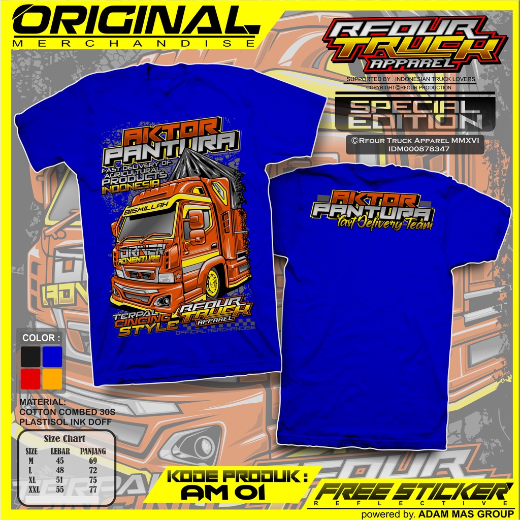 PROMO/OBRAL KILAT/KAOS TRUCK AKTOR PANTURA DEWASA LENGAN PENDEK PRIA BAJU KAOS TRUCK RACING KAOS TRUCK MODIF KAOS TRUCK OLENG DRIVER MUDA KAOS TRUCK DISTRO PREMIUM FREE STIKER ORIGINAL RFOUR TRUCK APPAREL