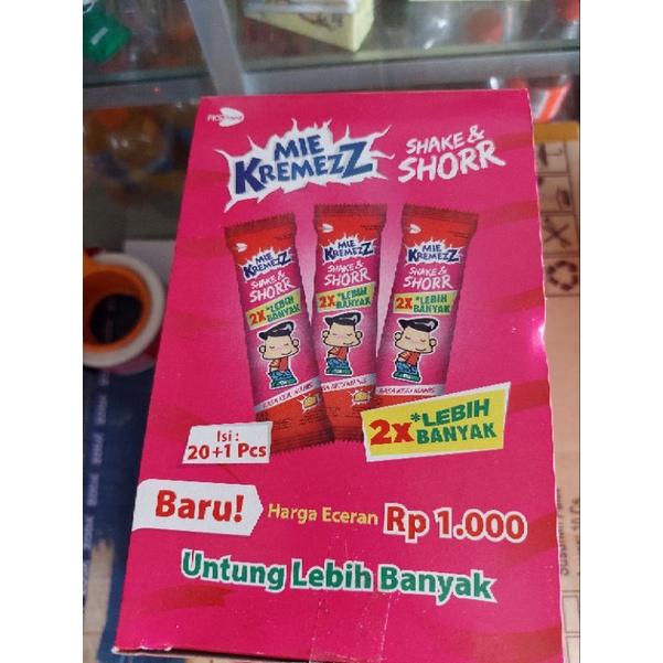 Mie kremezz shorr shor sor 1 box isi 20 PCS Baru Eceran 1000