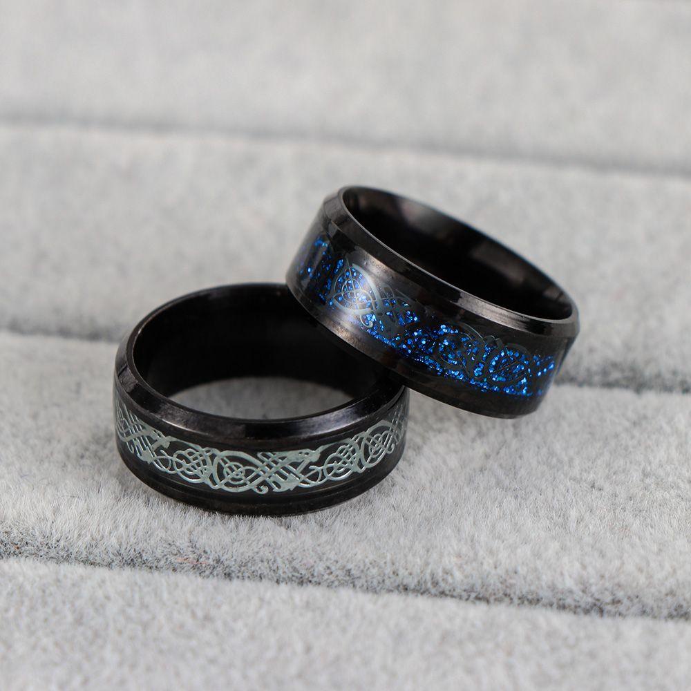 Suyo Cincin Pria Hadiah Naga Celtic Hitam Anti Karat