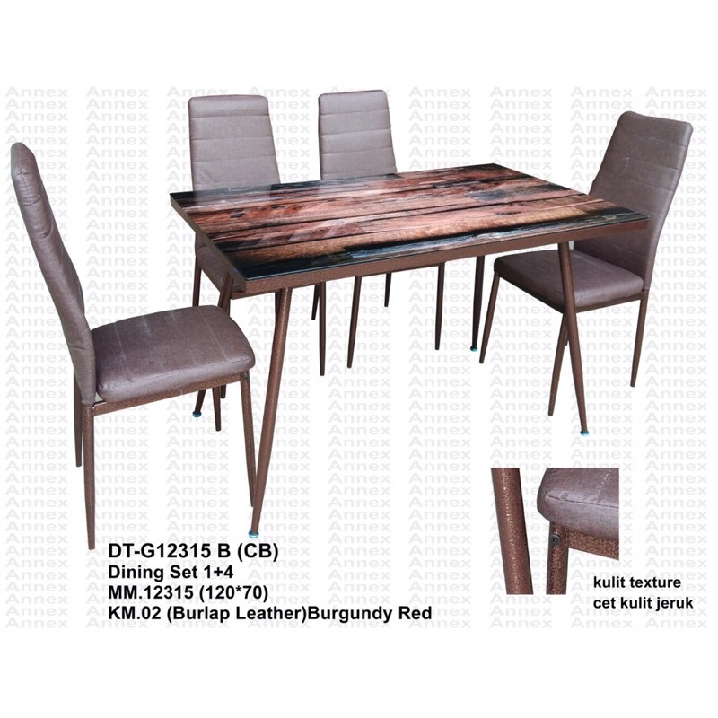1 Set meja makan + 4 Kursi