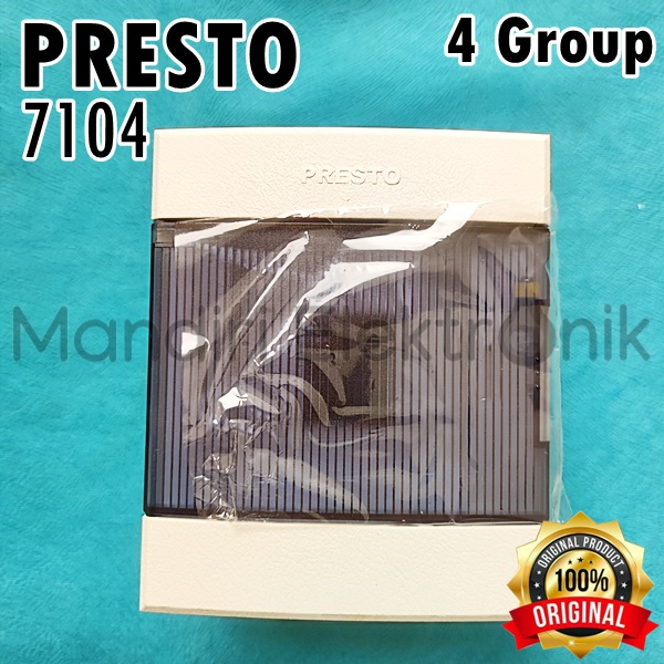 Presto box MCB 4 group inbow tanam tutup transparan heles box MCB - Kotak Sekring MCB 4 Group Tanam - Box MCB Presto 4 group 7104 - Kotak MCB isi 4