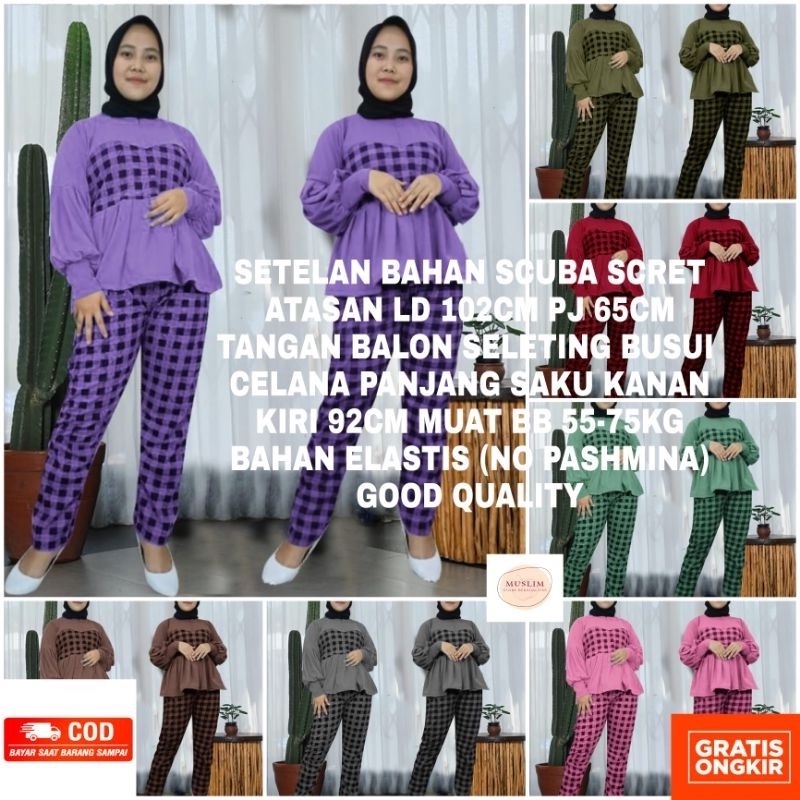 SET MONA KOTAK BUSUI / SETELAN WANITA MUSLIMAH / SETELAN FASHION MUSLIMAH KASUAL / SETELAN PARTY MUS