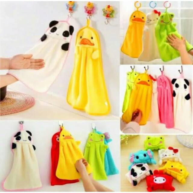 Kain Handuk Lap Tangan KARTUN Karakter Lucu Pembersih Hand Towel Cartoon