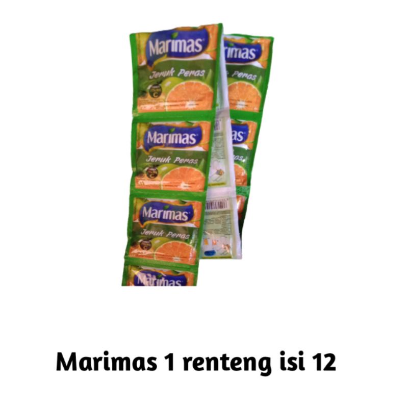 

Merimas Rasa jeruk peras / marimas renteng / minuman segar instan siap saji